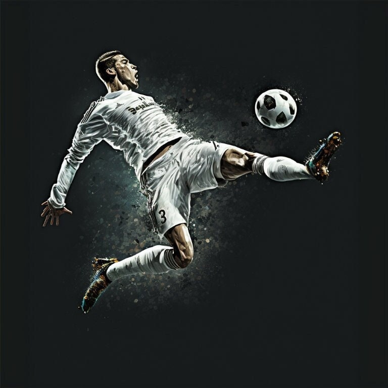 Cristiano Ronaldo - Digital Art Print, AI Generated, Wall Art, AI Art