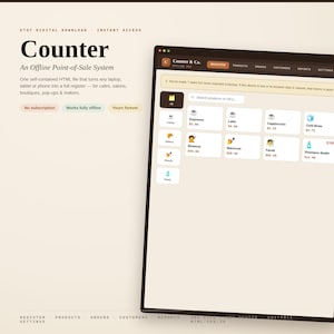 Offline POS-systeem HTML-app | Café, restaurant, beautytech (digitale download)