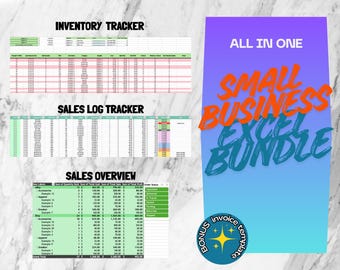 Small Business Excel-Arbeitsblatt-Bundle | Einnahmen & Ausgaben Tracker | Profit Rechner | Sofort Download