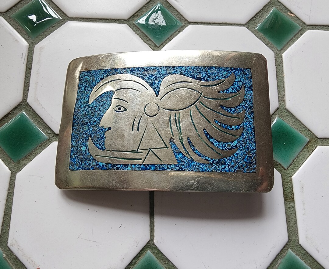 Vintage Mexican Belt Buckle Etsy