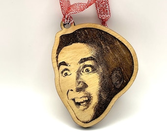 Nicolas Cage Christmas Ornament | Nicolas Cage | Vampire&#39;s Kiss | Secret Santa | Gag Gift | Funny Ornament