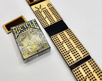 Folding Travel Cribbage board | 3 person | Full board | Customizable