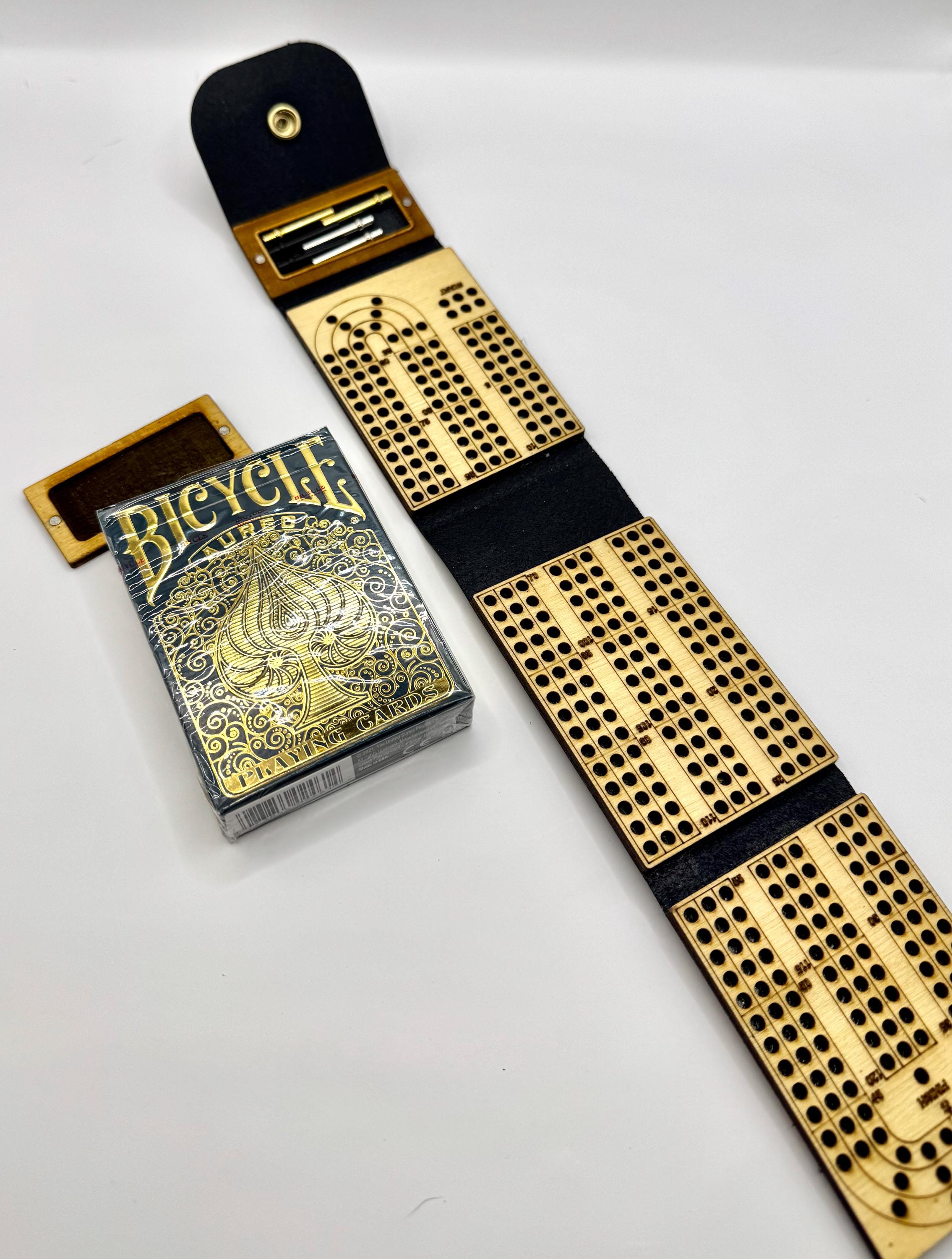 Folding Travel Cribbage board | 3 person | Full board | Customizable