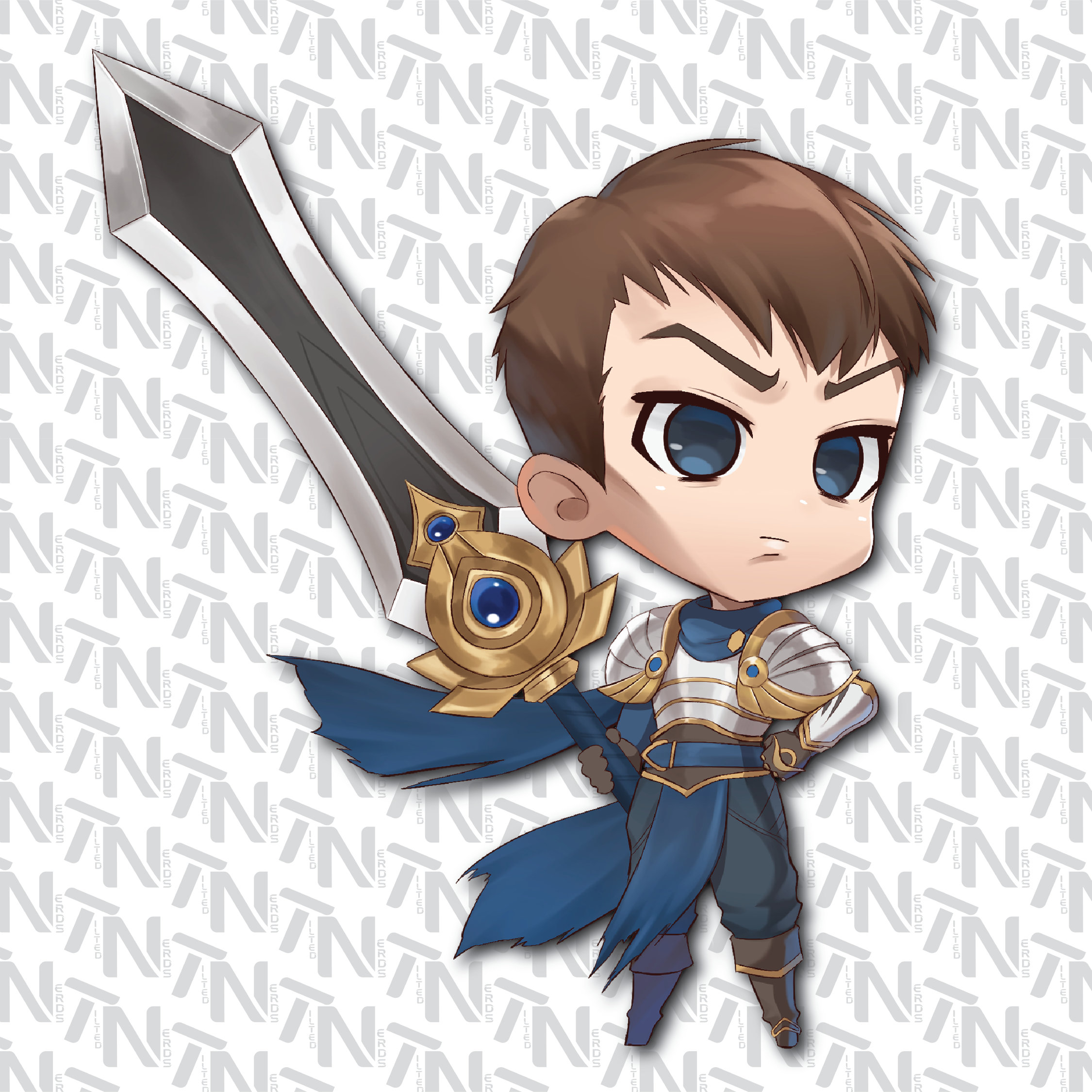 League of Legends Garen Chibi Sticker – Hand Drawn Gamer Art