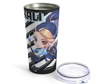 League of Legends - Akali Chibi Fanart | Tumbler 20oz | Water | Stainless Steel | MOBA | Gift | Gamer Gift | Fan Art | Glossy Finish