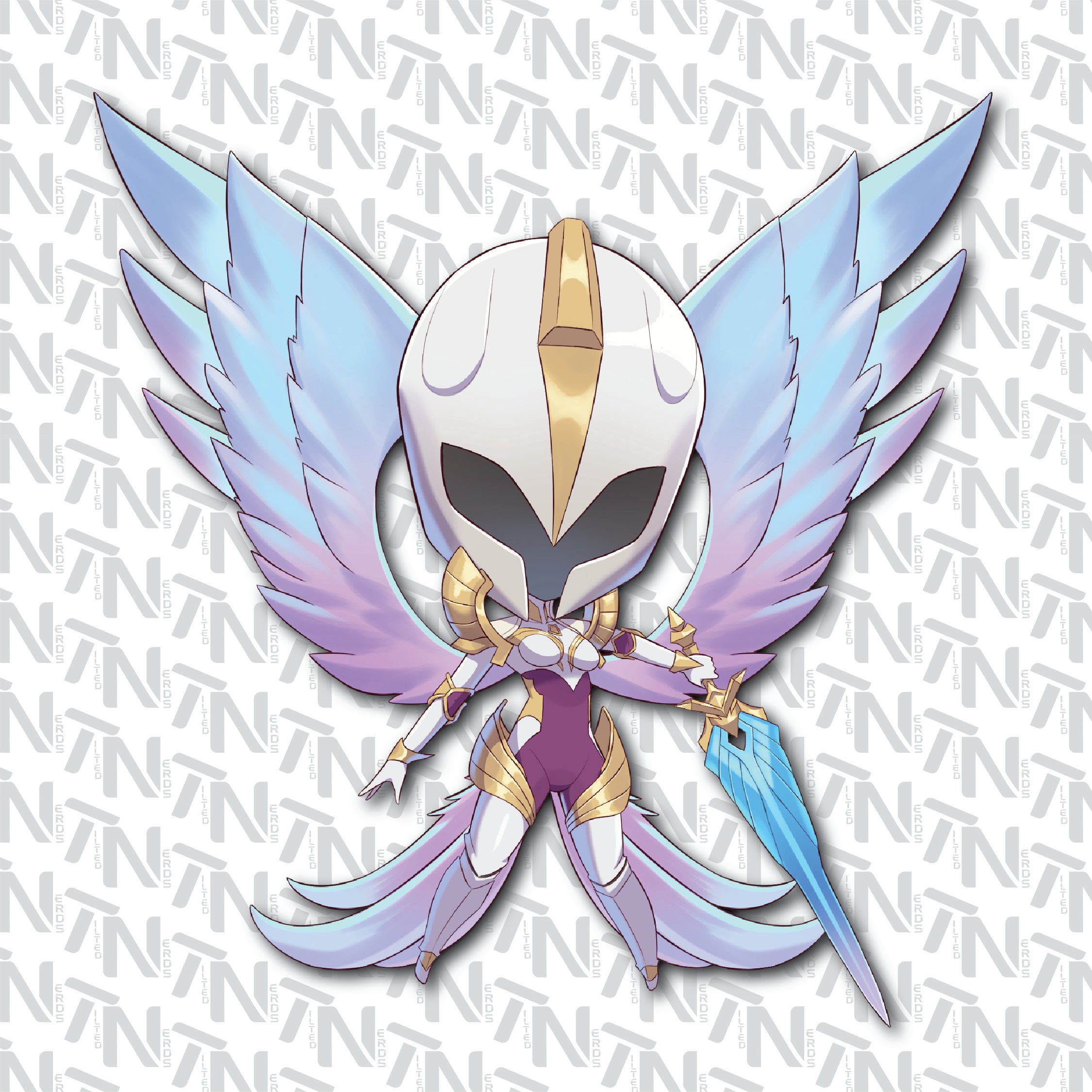 League of Legends - Kayle Chibi Fanart| Clear Vinyl Sticker | Water Bottle | Laptop | Gift | Gamer Sticker | Hand Drawn Art | Laminated