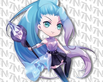 League of Legends - Seraphine Chibi Fanart| Clear Vinyl Sticker | Water Bottle | Laptop | Gift | Gamer Sticker | Hand Drawn Art | Laminated