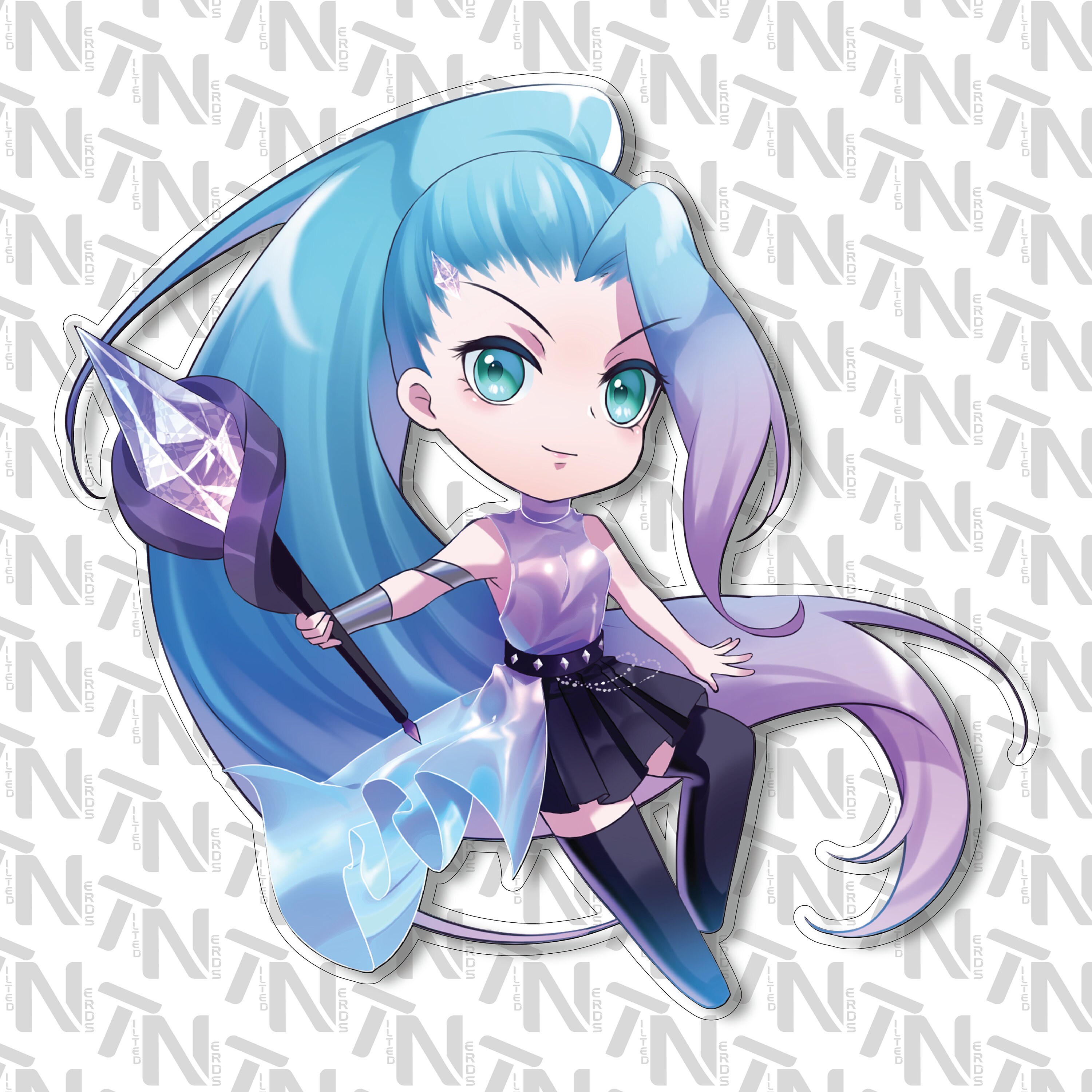 League of Legends - Seraphine Chibi Fanart| Durchsichtige Vinyl-Aufkleber | Wasserflasche | Laptop | Geschenk | Gamer Aufkleber | Handgezeichnete Kunst | Laminiert