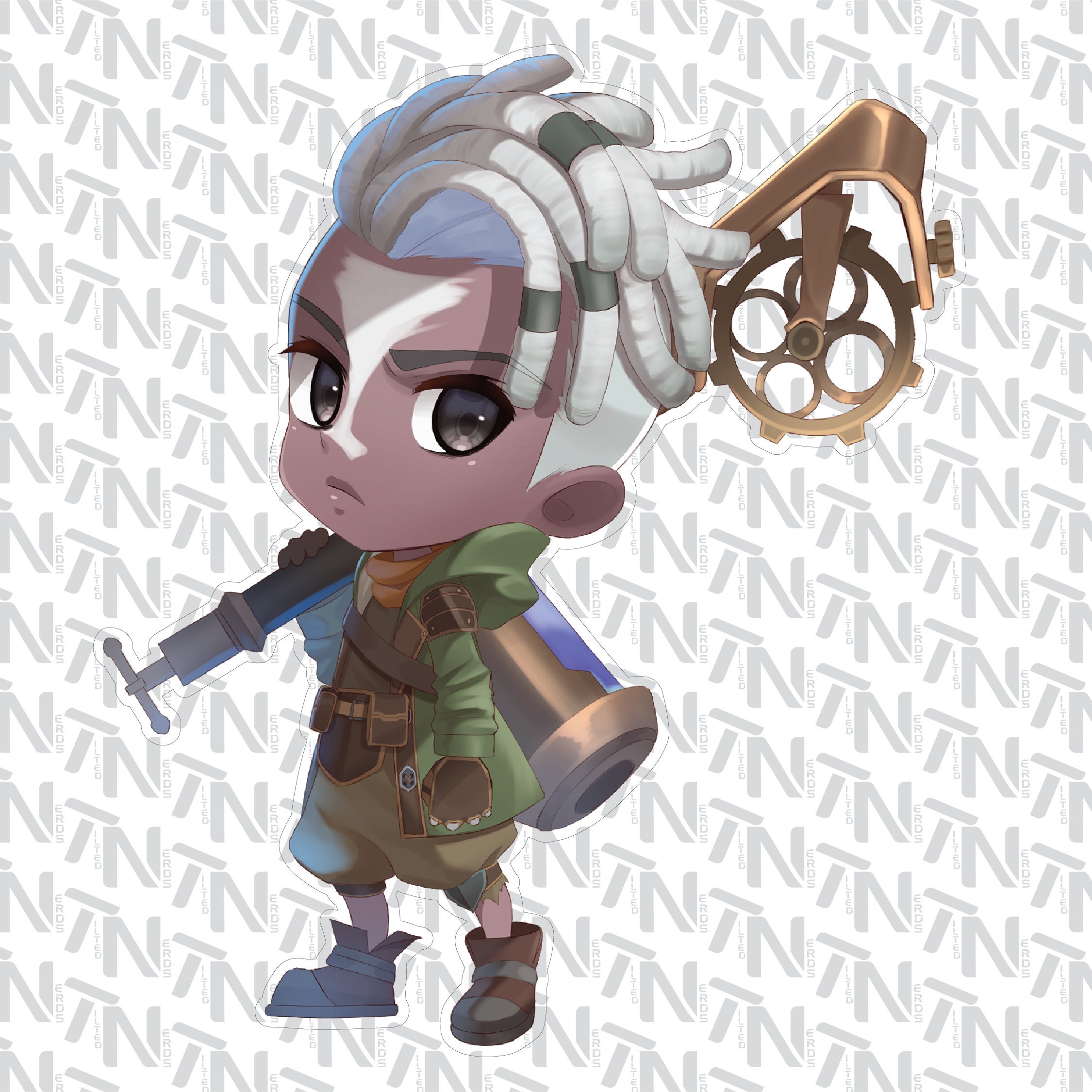 League of Legends Ekko Chibi Fanart Sticker – Laminated Vinyl