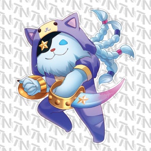 League of Legends - Rengar Chibi Fanart| Clear Vinyl Sticker | Water Bottle | Laptop | Gift | Gamer Sticker | Hand Drawn Art | Laminated