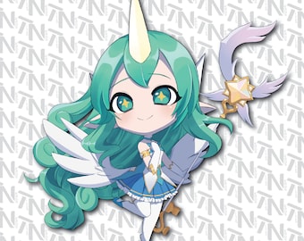 League of Legends - Soraka Chibi Fanart| Clear Vinyl Sticker | Water Bottle | Laptop | Gift | Gamer Sticker | Hand Drawn Art | Laminated