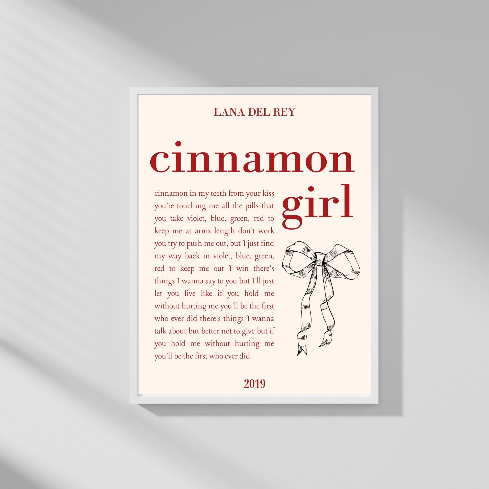 Lana Del Rey Poster, Cinnamon Girl Poster, Cinnamon Girl Lana Del Rey