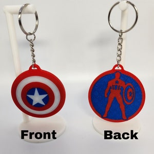 Captain America Keychain 3D Printed - Double Sided