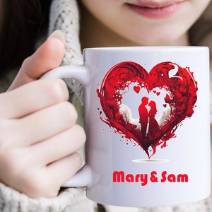 Heart mugs, Custom Name Coffee Mugs, Personalized Mugs, Mugs for Your Loved Ones, Mugs with photo prints, Gift Mug with Text, Coworker Mugs