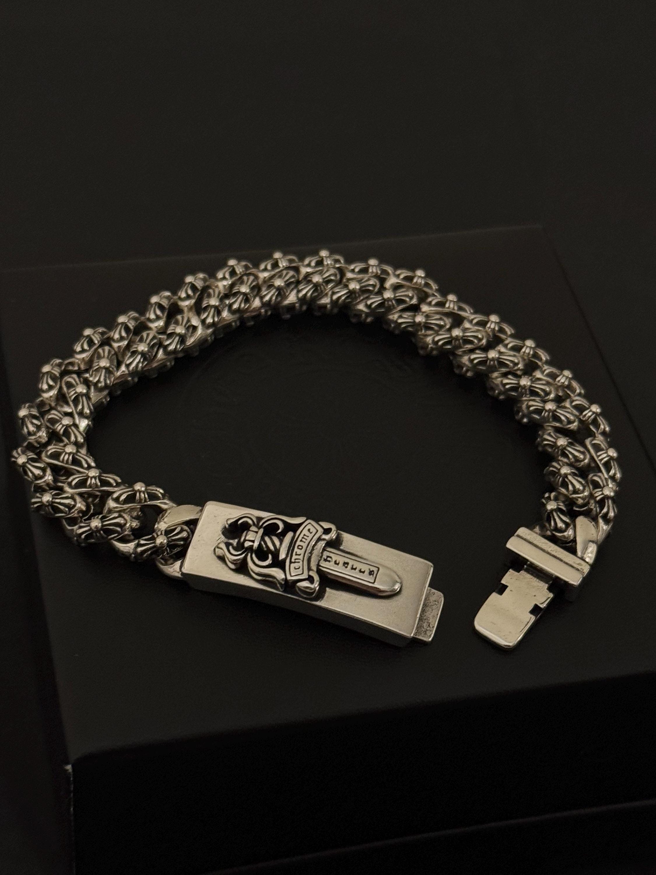 CH Dagger Bracelet Detailed With Crosses Y2k Gothic .925 CH Dagger Bracelet Detailed With Crosses Y2k Gothic .925