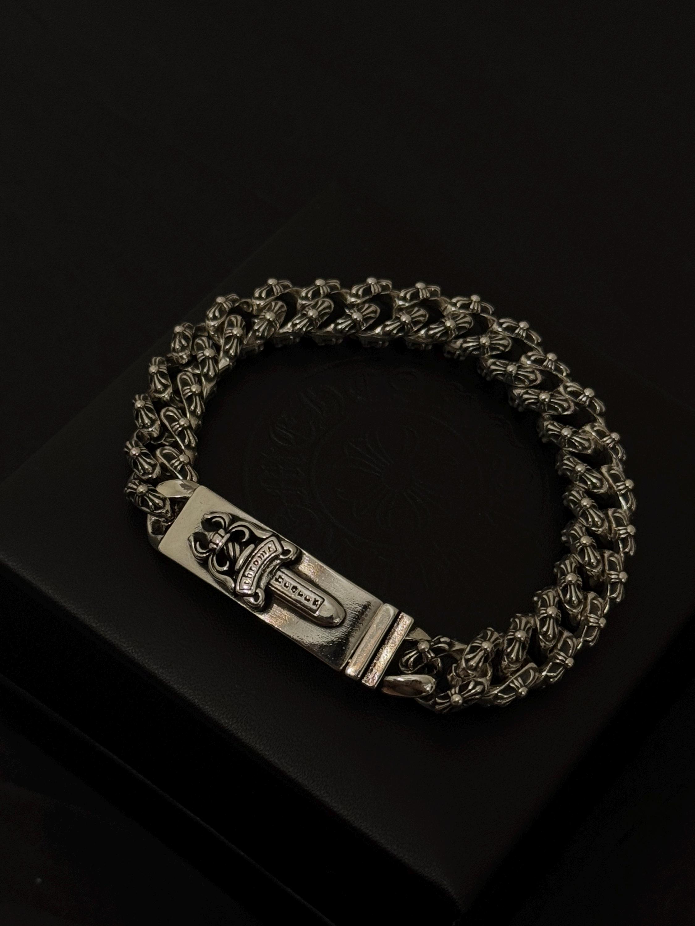 CH Dagger Bracelet Detailed With Crosses Y2k Gothic .925 CH Dagger Bracelet Detailed With Crosses Y2k Gothic .925