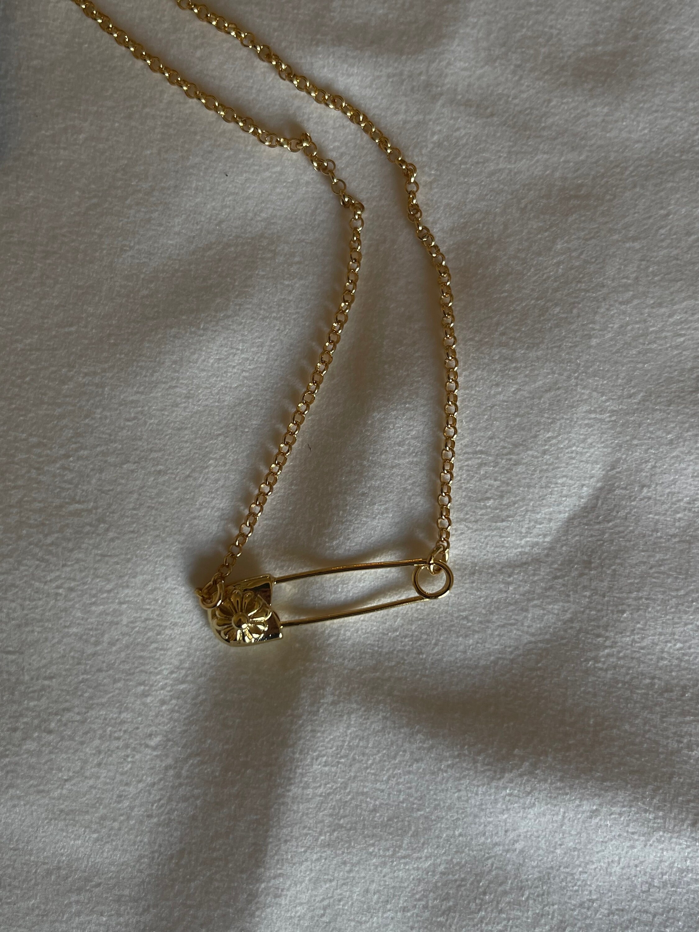Necklace Gold Safety Pin CH - Etsy Necklace Gold Safety Pin CH - Etsy