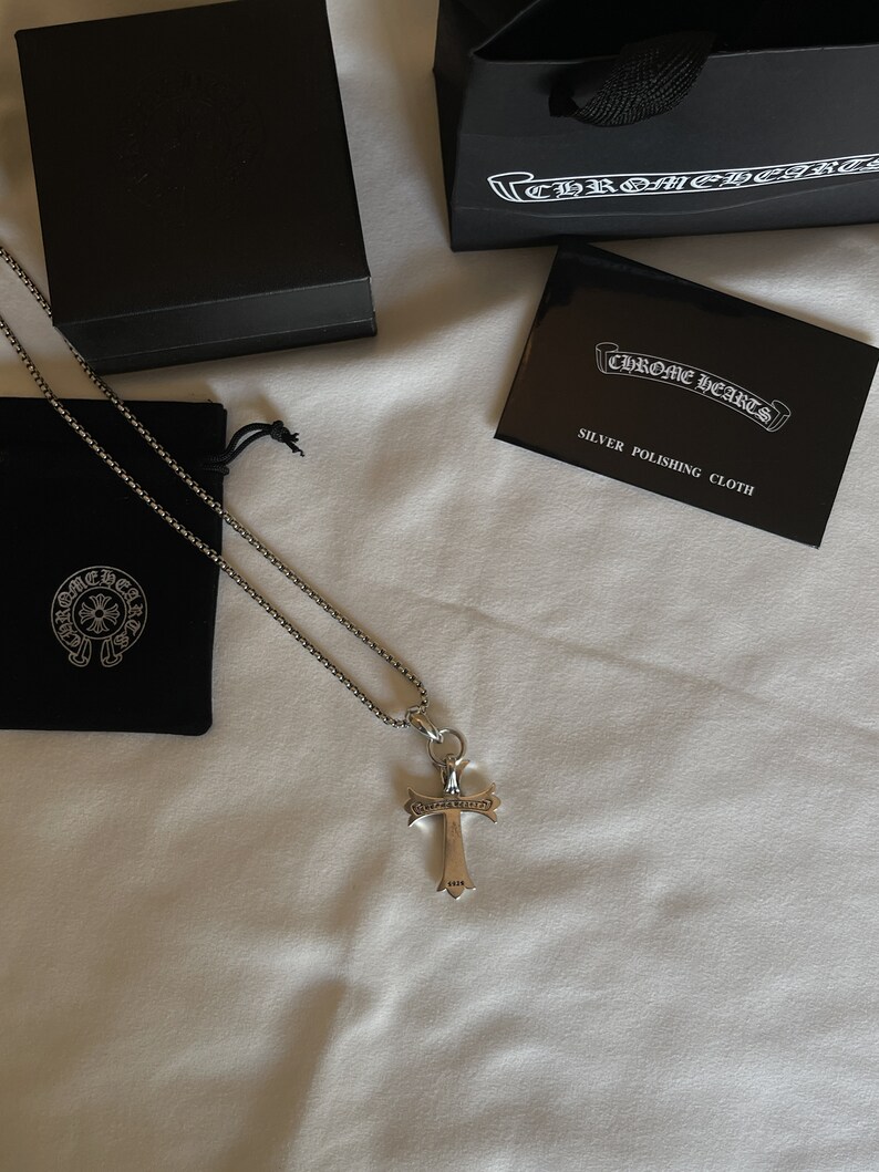 Chrome Heart Necklace Cross Etsy