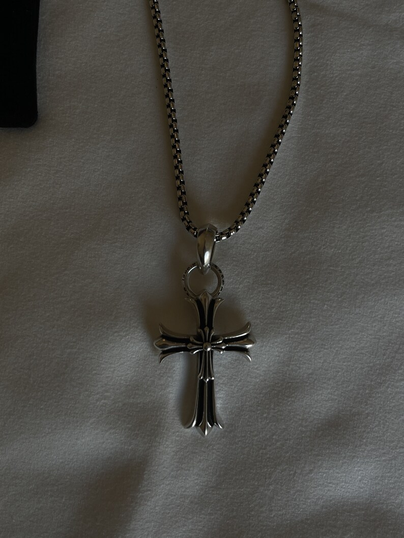 Chrome Heart Necklace Cross Etsy