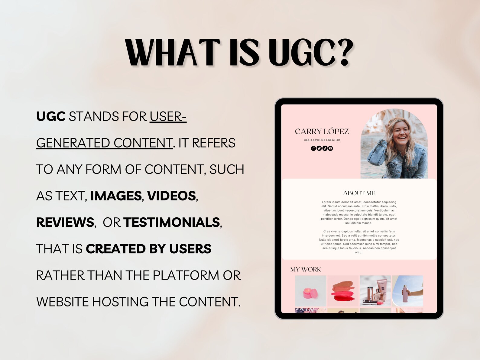 UGC PORTFOLIO TEMPLATE| Ugc Website | Canva Website| Instant Download ...