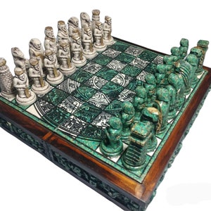 Handmade Wooden Chess Set Luxury Stone and Resin Chess 