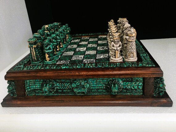 Handmade Wooden Chess Set Luxury Stone and Resin Chess 