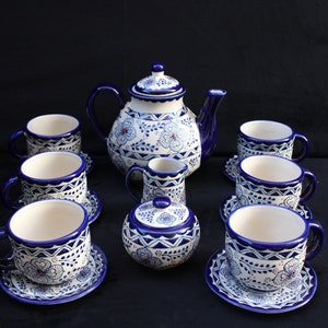 Talavera Flour Sugar Coffee Tea Blue and White Ceramic Kitchen
