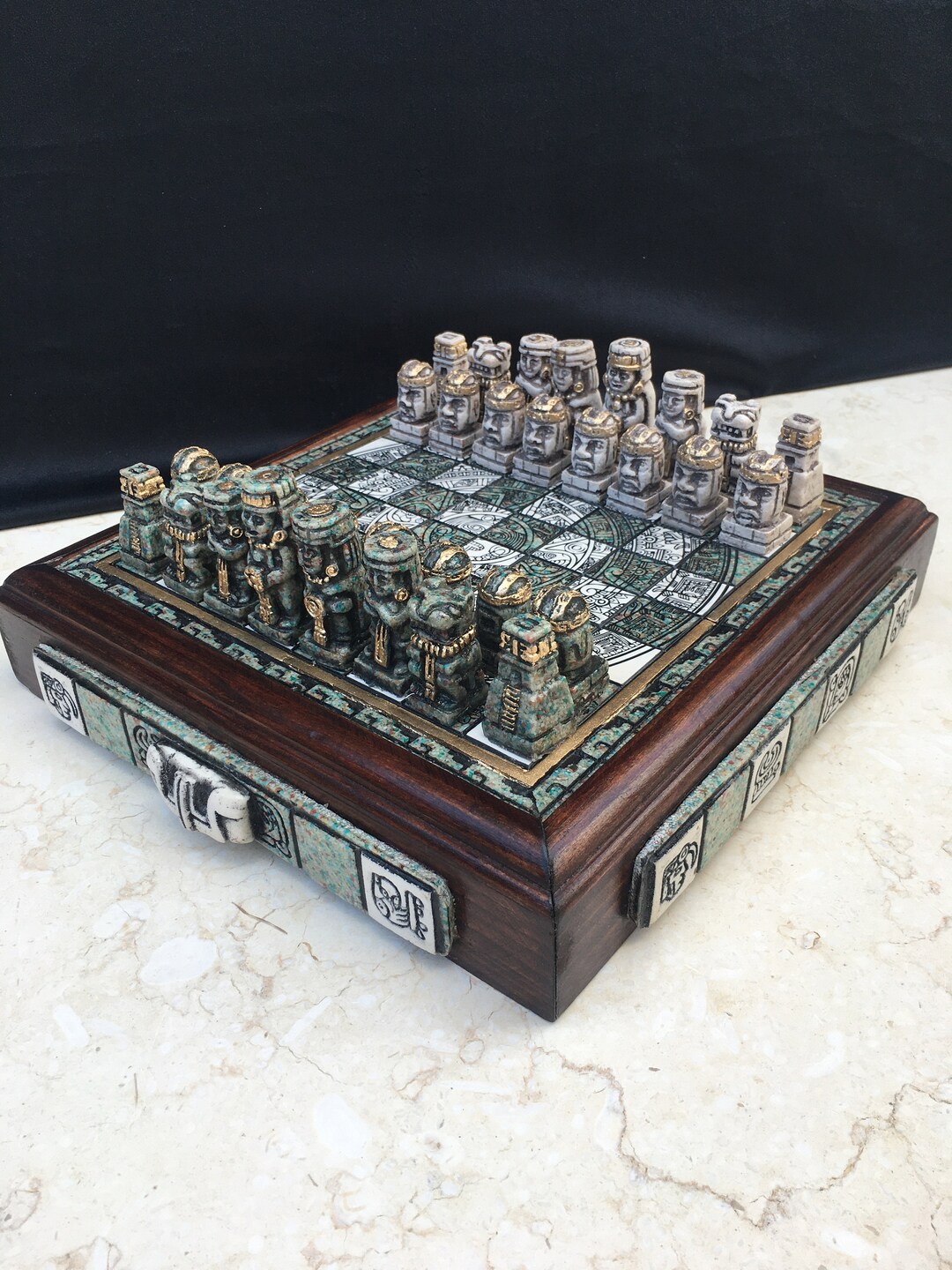 Handmade Chess Set Inspired by the Culture of Mexico - Etsy