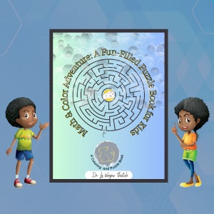 May include: A colourful book cover with a maze and the title "Math & Color Adventure: A Fun-Filled Puzzle Book for Kids". The book is by Dr. La Vergne Thatch and is described as a colouring and puzzle book.