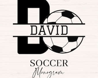 Soccer Monogram SVG Split Letter A–Z, Soccer Ball Monogram svg, Football Monogram svg, Kids Name SVG, Soccer Lover Gift, Sports svg