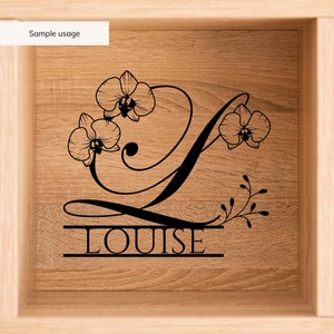 Orchids Split Monogram Svg, Png, Dxf, Floral Monogram Clipart, Orchid ...