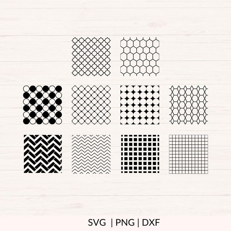 Seamless Patterns Svg, Png, Dxf, Simple Pattern Svg Bundle, Geometric ...