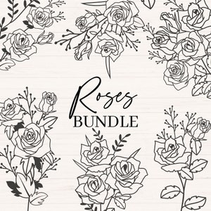 Rosen svg-bundle, Rose svg, Rosenstrauß svg, Blumengesteck svg, Hochzeitsblumen svg, Rosenblume, kommerzielle Schneiddateien