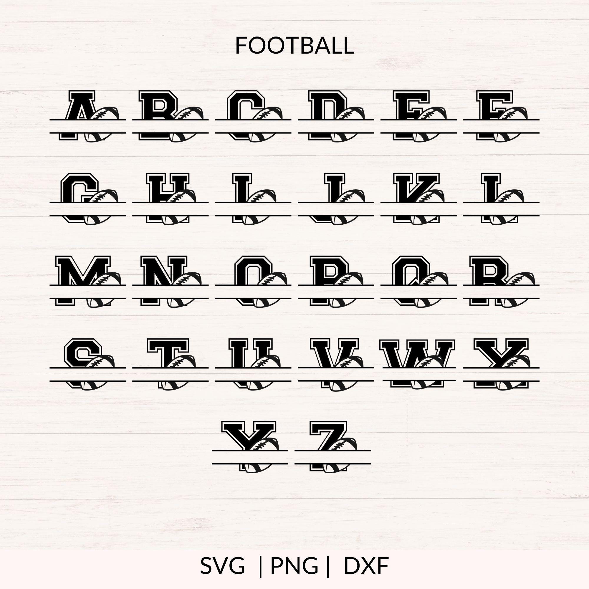 Split Football Monogram Sports Split Monogram SVG Bundle, Includes Volleyball, Soccer, Baseball ...