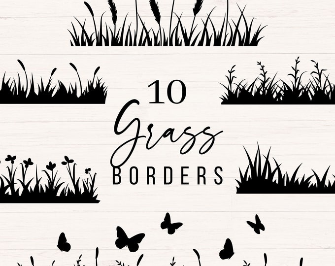 GRASS SVG BUNDLE, Gras svg Clipart, wildes Gras svg schnitt Dateien für ...