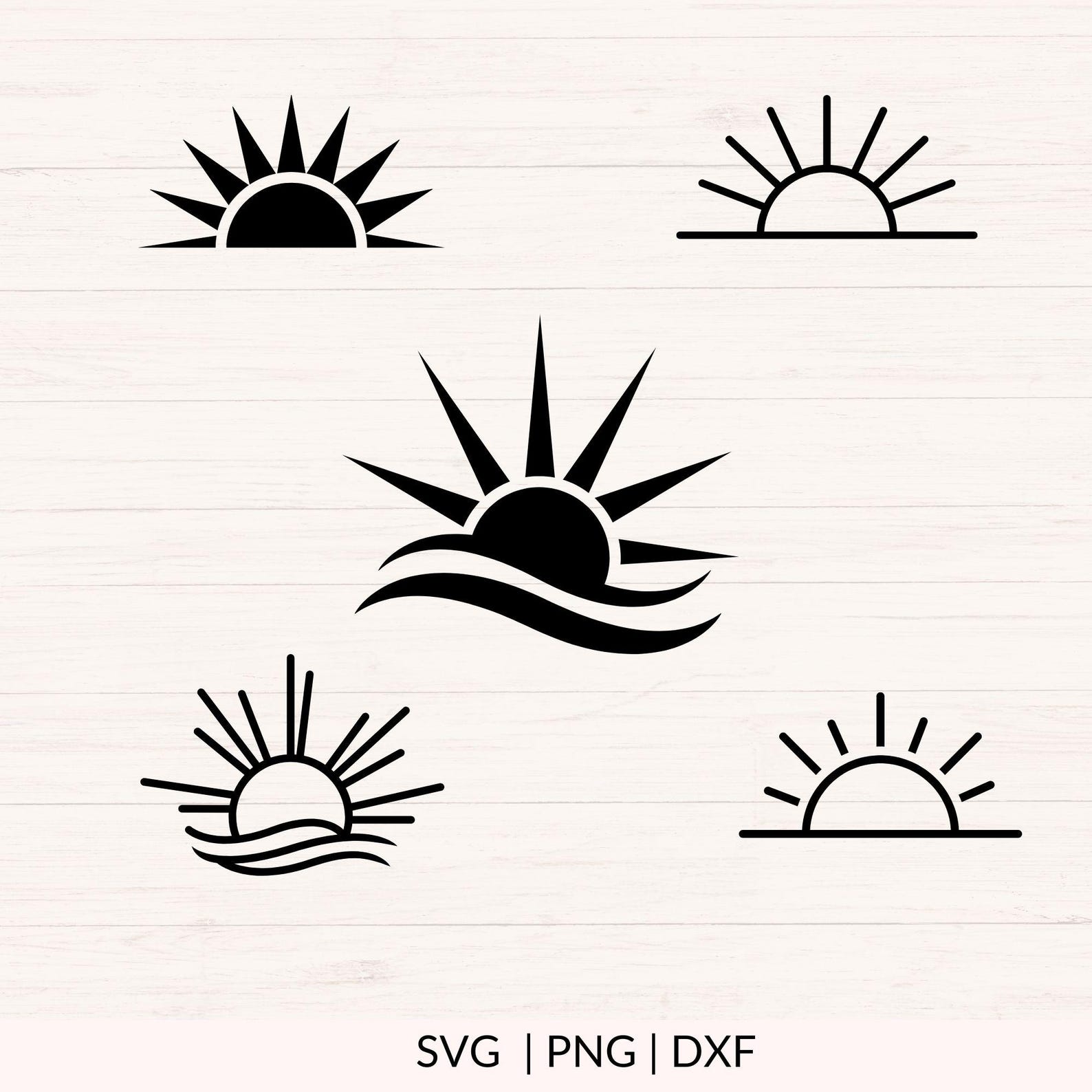Sun Rise Dxf Sunrise Svg Bundle, Sunset Svg, Png, Jpg, Dxf, Sunlight Clipart, Sun ...