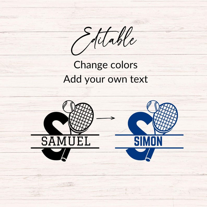 Lettering On Racket Word Tennis Monogram SVG Bundle With A-Z Alphabet Letters, Tennis Ball and ...