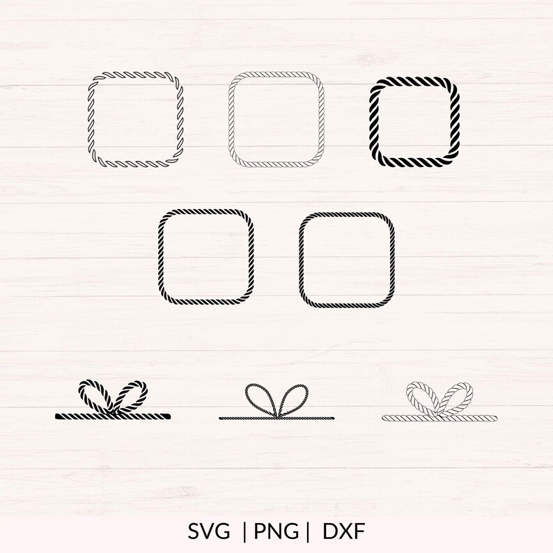Rope Svg Bundle, Ropes Svg, Png, Dxf, Rope Clipart for Borders and ...
