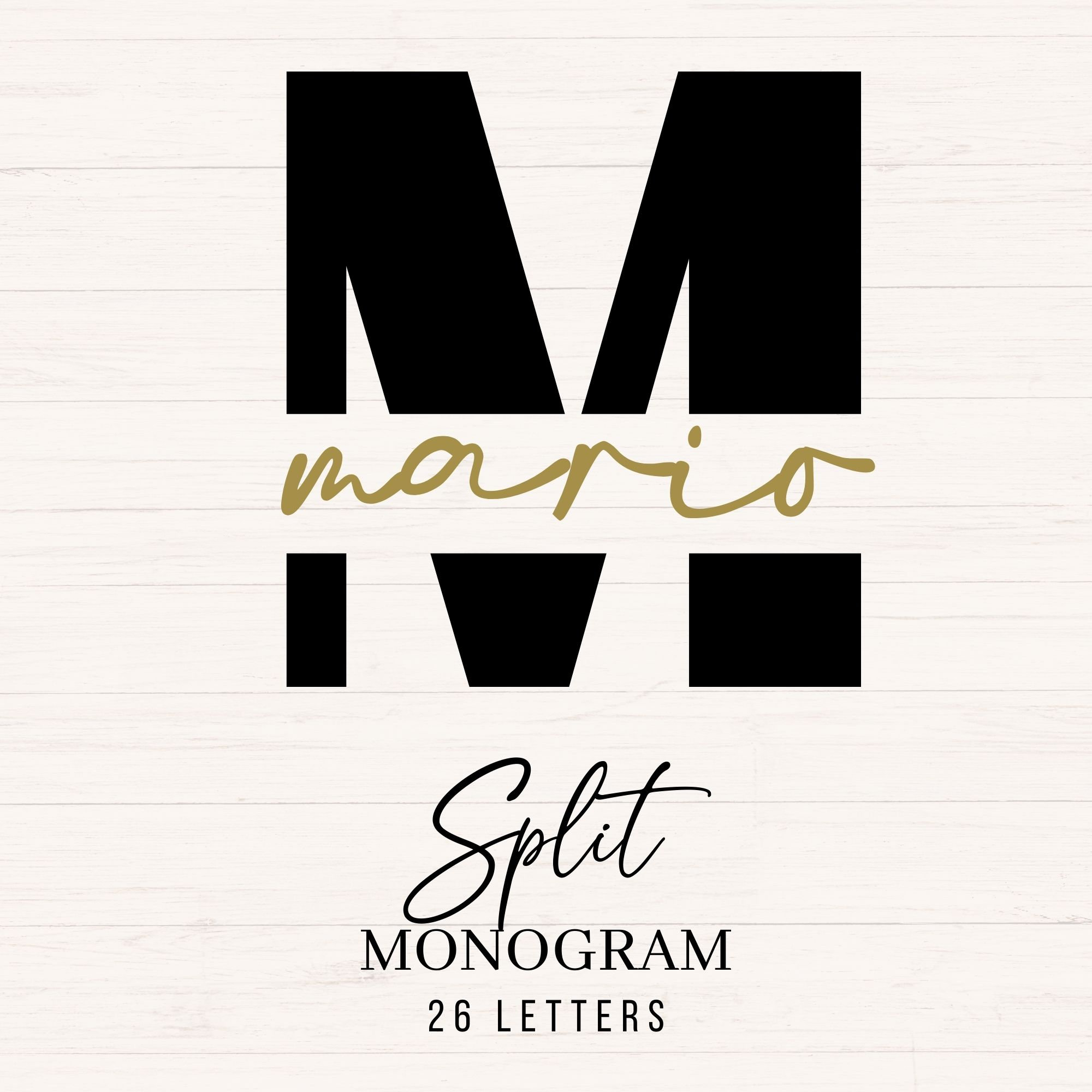 Splitcamera Monogram Split Monogram Svg, Unisex Monogram Svg Bundle, 26 Letters, Monogram ...