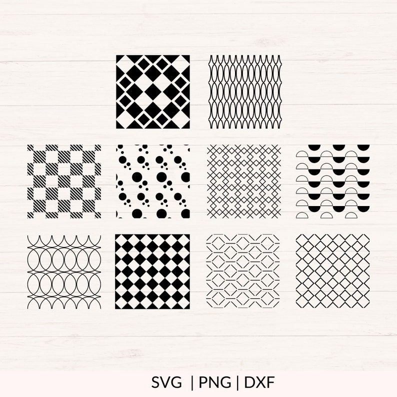 Seamless Patterns Svg, Png, Dxf, Simple Pattern Svg Bundle, Geometric ...