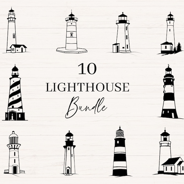 Lighthouse svg, jpg, png, dxf, Lighthouse bundle clipart, Nautical svg, Lighthouse Cut File, Commercial use