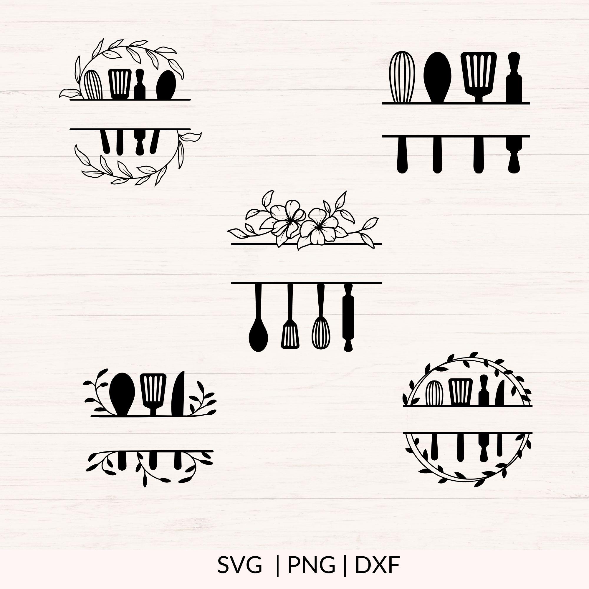 Kitchen Monogram SVG Bundle, Personalized Kitchen Sign, Custom Kitchen ...