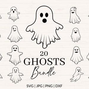 Ghost svg, png, jpg, dxf, Ghost bundle, Halloween ghosts, Cute ghosts svg, Cute halloween svg, Cut files, Clipart, Commercial use