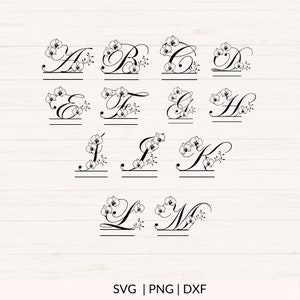 Orchids Split Monogram Svg, Png, Dxf, Floral Monogram Clipart, Orchid ...