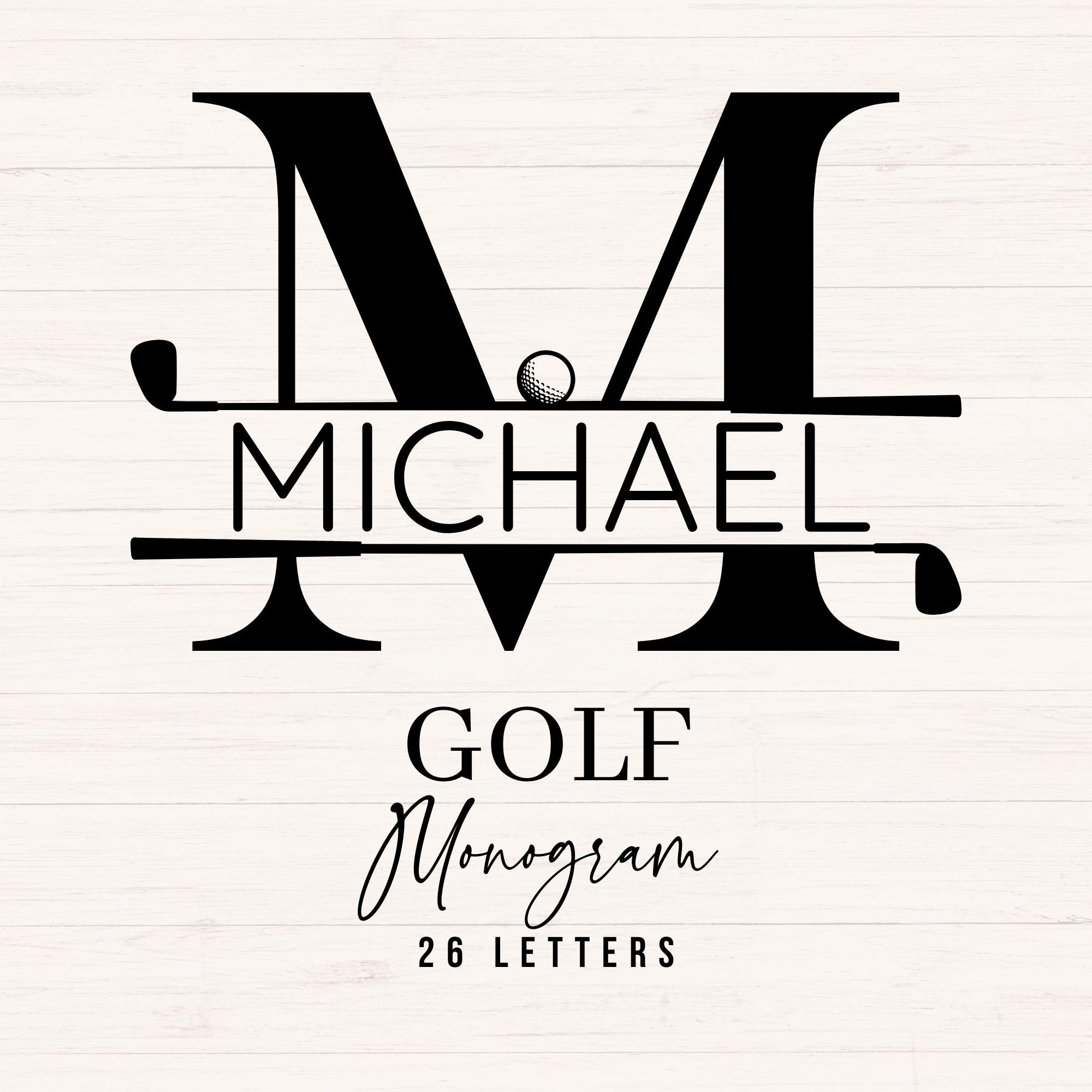 Golf Monogram SVG Bundle 26 Letters, Split Letter Monogram Alphabet ...