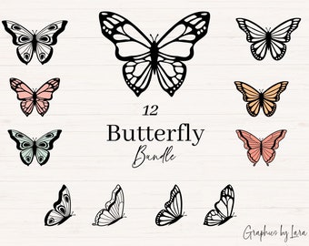 Butterfly svg bundle,  Butterflies svg, png, jpg, Layered butterfly svg, Butterfly clipart, Butterfly Tattoo, Butterfly files for cricut
