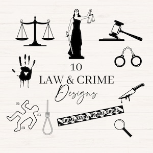 True crime svg bundle, Law svg, Crime svg, Justice svg, Lawyer svg, Crime scene clipart, Cut files, Commercial use, svg, png, jpg, dxf