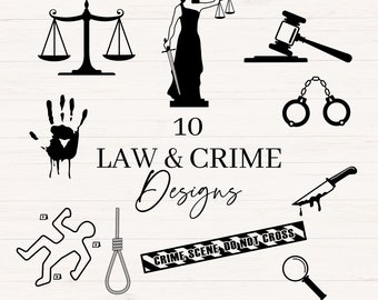 True Crime svg Bundle, Law svg, Crime svg, Gerechtigkeit svg, Lawyer svg, Tatort Clipart, geschnittene Dateien, kommerzielle Nutzung, svg, png, jpg, dxf