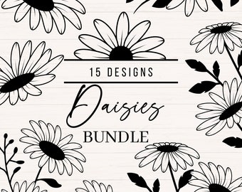 Daisy svg bundle, Daisies svg, Daisies Bouquet svg, Floral Arrangement svg, Daisies border svg, Daisy Flower, April Birth Month Flower