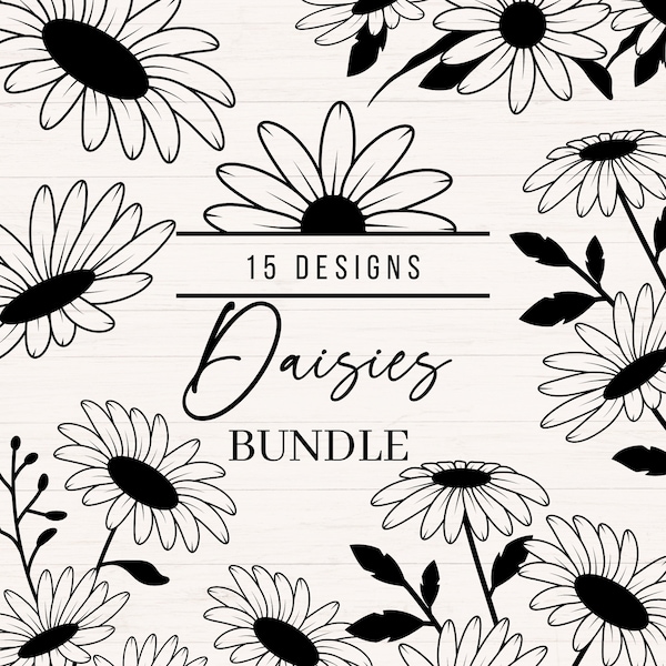 Daisy svg bundle, Daisies svg, Daisies Bouquet svg, Floral Arrangement svg, Daisies border svg, Daisy Flower, April Birth Month Flower